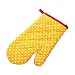 Produktbild YUEKUN Premium Anti-Rutsch Ofenhandschuhe bis zu 240 °C - Silikon Extrem Hitzebeständige Grillhandschuhe Handschuhe - Backofen Handschuhe, zum Kochen, Backen, Barbecue Isolation Pads (Gelb 1)