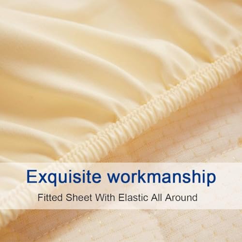 Image of Hospital Twin Extra Long 100% Cotton Jersey Sheet Set - Soft and Comfy - by Crescent Bedding -Twin XL Cream