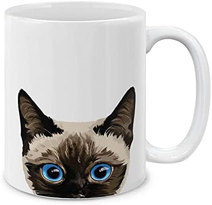 MUGBREW Siamese Kitten Cat Ceramic Coffee Mug Tea Cup, 11 OZ - 1