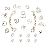 Bling Shoe Charms for Women, White Plastic Rhinestones Shoe Decoration Charms, Girly Shoe Chains for Clog Sandals, DIY Shoe Accessories for Party Favor Pink