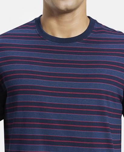 Image of Jockey 2717 Men's Super Combed Cotton Rich Striped Round Neck Half Sleeve Regular Fit T-Shirt