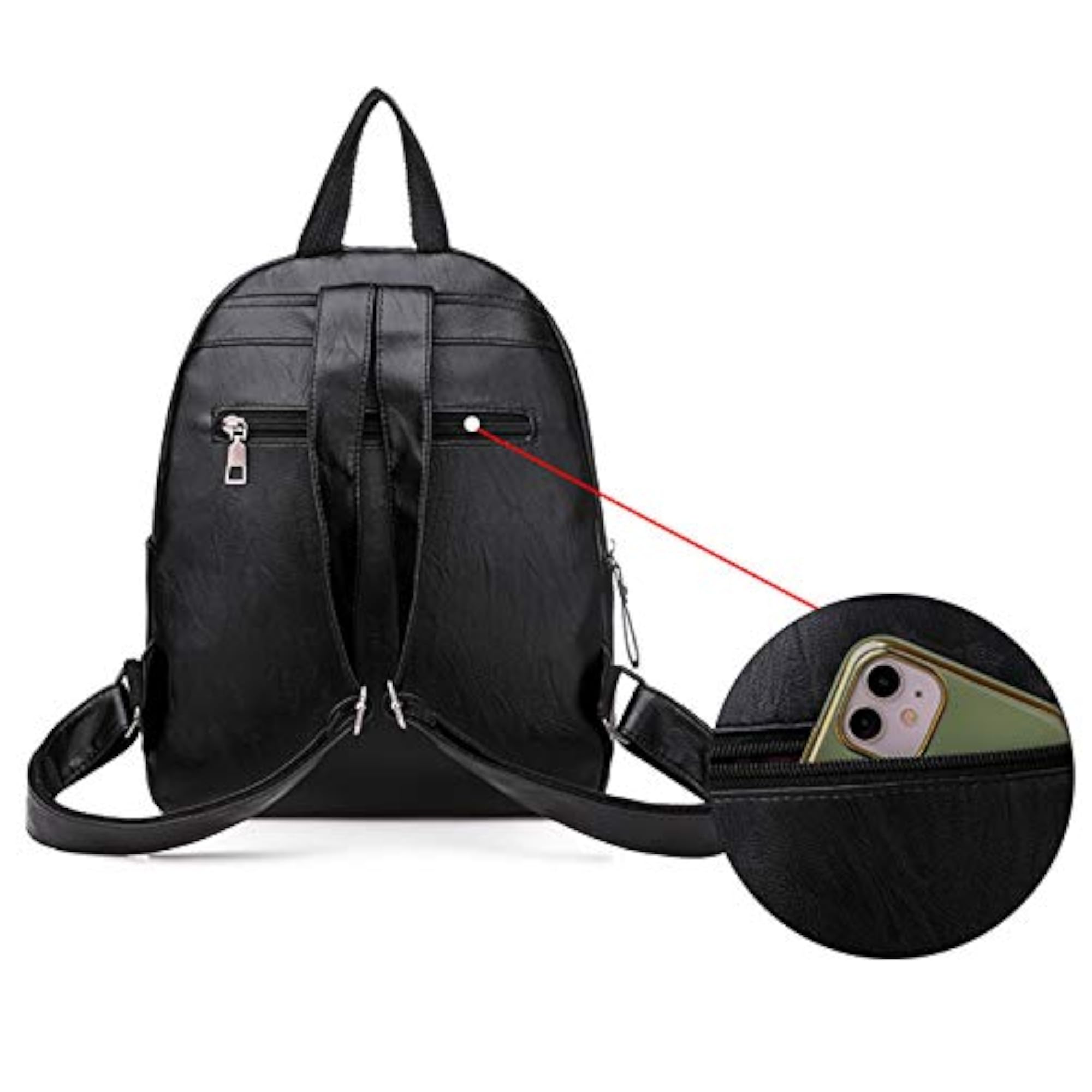 Vintage Faux Leather Fashion Backpack for Women