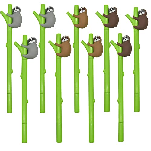 24 bolígrafos gel negro diseño oso perezoso kawaii