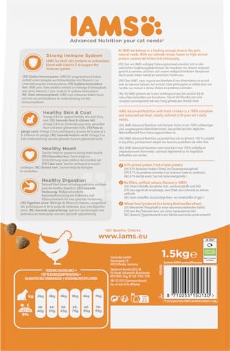 IAMS for Vitality Katzenfutter trocken Huhn - Trockenfutter für Katzen im Alter von 1-6 Jahren, 1,5 kg