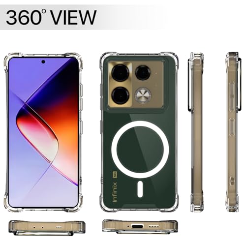 Image of Pikkme Back Cover for Infinix Note 40 Pro 5G Mag-Safe Shockproof PC + TPU | Protective Case Magnetic Support | Bumper Case (Transparent Mag-Safe)