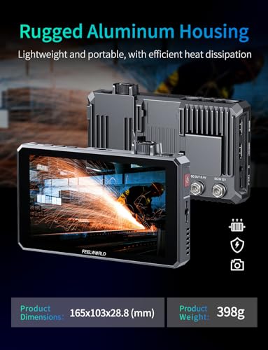 Image of FEELWORLD SC6 6 inch 1500nit 3G SDI Aluminum On Camera Field DSLR Monitor, Touchscreen Support HDMI 4K60 Custom 3D LUT, Waveform for Outdoor Professional Video Photography with F750 Battery and Bag