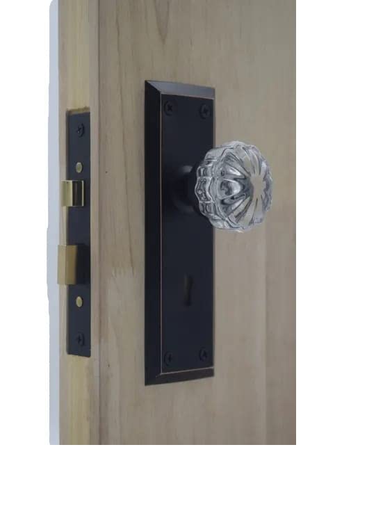 S K Plywood Oval Fluted Crystal Glass Door Knob in Black Amazon.in