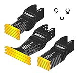 16PCS Titanium Multitool Blades Set – Extra Long Oscillating Saw Blades & Multi Tool Accessories for Wood, Metal, Nails & Drywall Cutting | Universal Compatible with DeWalt, Makita, Dremel and More