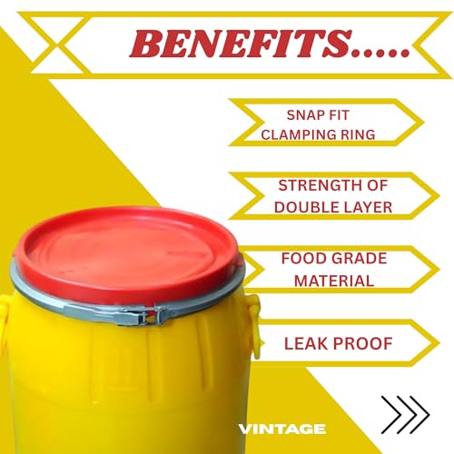 Image of Vintage Yellow Blue Drum 50 Litre Blue Water,Petro;,DEISLE,Liquid Storage CAN ZERRY CAN Oil Storage,PESTISIDE Storage - Food Grade, Strong & Reusable, Small Cap.