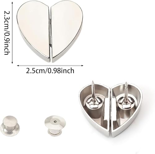 Image of Heart-Shaped Magnetic Curtain Clips, No-Drill Curtain Closure Magnets, Light Gap Blocking Tiebacks for Bedroom, Living Room, Bathroom & Office Drapes (5)