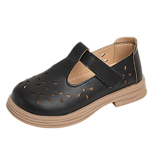 Toddler Baby Kid Girl Boy Sandals Leather Non Slip Sandals Outdoor Breathable Sandals Summer (Black, 12.5 Little Child)