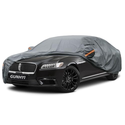 Image of GUNHYI Premium Car Cover Custom Fit Lincoln Continental, 16 Layers Heavy Duty Car Cover Waterproof All Weather with Zipper Door for Sun Rain Snow Dust Uv Protection