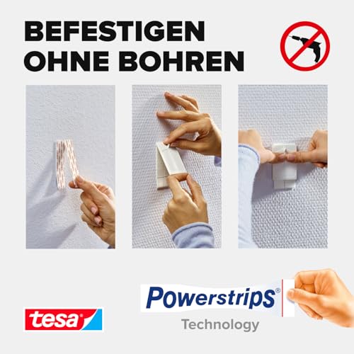 tesa Klebenagel für Tapeten und Putz 1kg - Selbstklebende Nägel für empfindliche Oberflächen - rückstandslos - Bis zu 1 kg Halteleistung pro Nagel - 2 Klebenägel