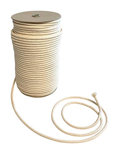 IPEA - Makramee Baumwollseil Naturfarbe - 6 mm x 100 Meter - Super Lange Rolle - Nähgarn zum Basteln, Dekorieren, Wandteppiche, Vorhänge, einfarbig