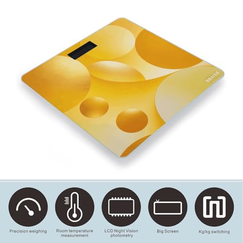 Báscula Digital de Baño Amarilla para Peso Corporal miniatura 3