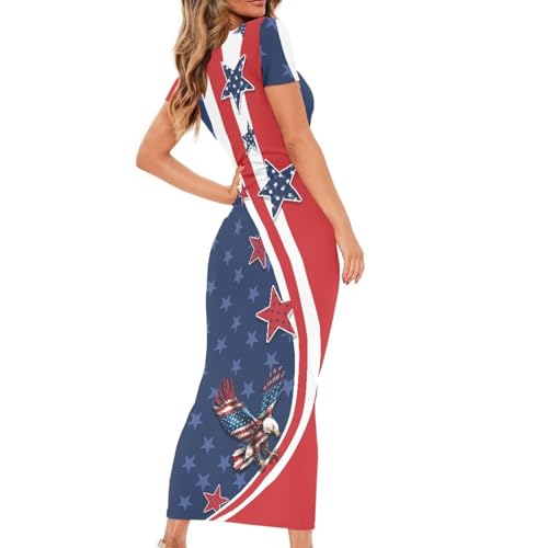 Image of Womens Short Sleeve Jamaican Flag Midi Bodycon Dress