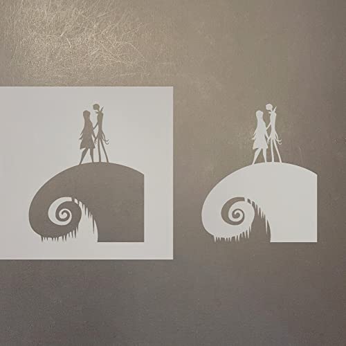Jack And Sally Reusable Mylar Stencil - Art Craft Supplies 4 Inch