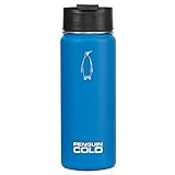 Penguin Cold Stainless Steel Water Bottle | 18oz Wide Mouth Insulated Water Bottle | Coffee to Go, BPA-Free, Tripple-Insulated, 18/8 Stainless Steel