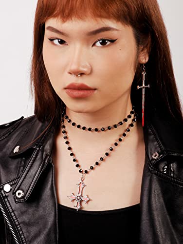 Sacina Gothic Upside Down Cross Necklace, Layered Cross Necklace, Halloween Christmas New Year Jewelry Gift For Women4