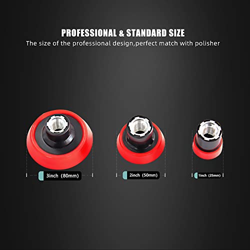 SPTA 29pcs Drill Buffing Pad Detail Polishing Pad Mix Size Kit with 5/8-11 Thread Backing pad & Adapters for Car Sanding, Polishing, Waxing (32Pcs Mini Detail Polishing Sets) by SPTA - Image 4