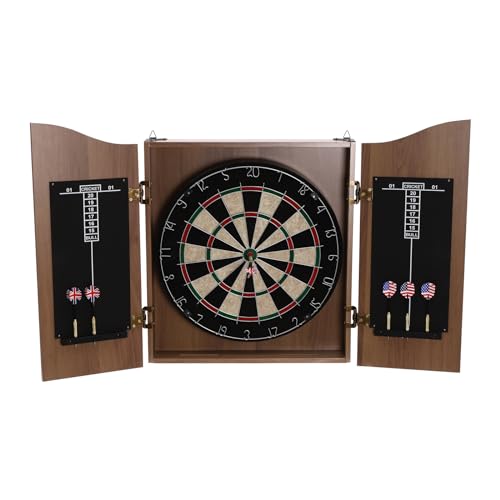 Wall-Mounted Wooden Dartboard, Classic Dartboard Cabinet, Dart Boards W/Cabinet & Dart Boards Set for Adults
