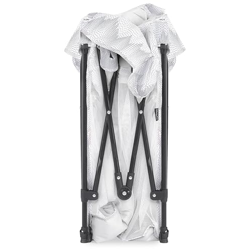 Image of Dream On Me Ziggy Playpen Only, Soft Base, Portable, 43.3in, Dove White | Soft padded base, non-cross frame, foldable iron frame, 210D nylon, Ages 6-36mo, 30lbs, ASTM certified, Quick setup.