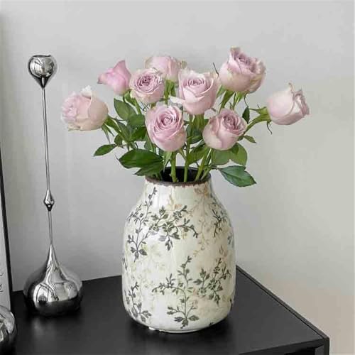 Vase en céramique rétro pour arrangement floral sans risque de fuite