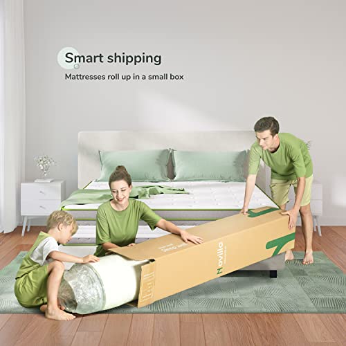 Image of Novilla Queen Size Mattress, 12 Inch Hybrid Pillow Top Mattress in a Box|Gel Memory Foam & Individually Wrapped Pocket Coils Innerspring for Cozy & Peaceful Sleep, Motion Isolation, CertiPUR-US