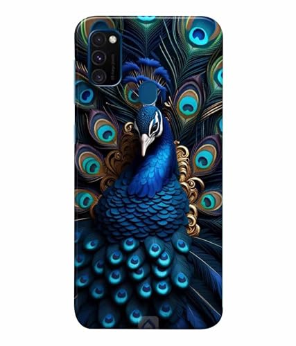 Image of Printed Hard Back Case Cover & Compatible for Samsung Galaxy M21 / Samsung Galaxy M30S | Peacock Vector Art (Multicolor) - D1206