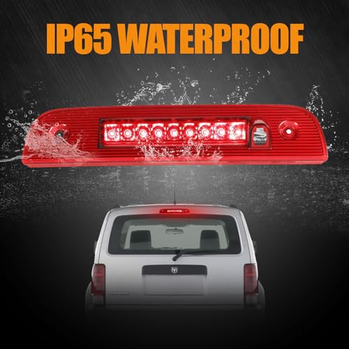 Image of Third 3rd Brake Light LED for 2007-2012 Dodge Nitro, High Mount Rear Brake Lights Assembly for 07-12 Dodge Nitro, Waterproof Center Cab Lamp Stop Light (Red)