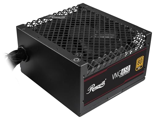 Image of Rosewill VNG 650W 80+ Gold Certified, ATX 3.0 & 3.1 Compatible, Non-Modular, Low-Noise Power Supply, 450W PCIe 5.1 12V-2x6 Connector, Electrolytic Capacitor - 5 Year Warranty - VNG650
