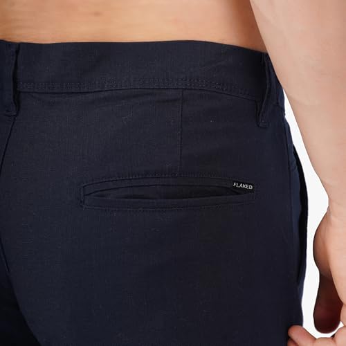 Image of Men's Regular Fit Linen Trousers | Slim Fit Lightweight Casual Pants | Stylish Dress Pants for Office or Travel | Premium Luxury Linen Trouser Pant with Breathable Comfort