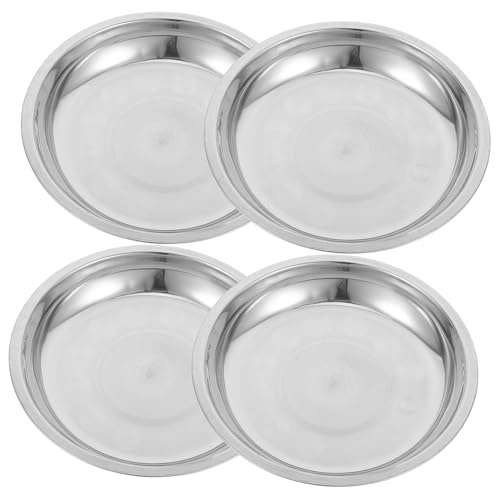 INOOMP 4個 ステンレス製の猫用ボウル 猫の自動給餌器 スローフィーダードッグボウル ペットフードボウル 高めの猫ボウル 猫皿 繁殖 犬のボウル 室内猫用キャットフードボウル ステンレス鋼