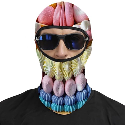 Balaclava para hombres y mujeres con estampado de caramelos y malvaviscos, máscara térmica, protección contra el frío, para motocicleta y esquí miniatura 3