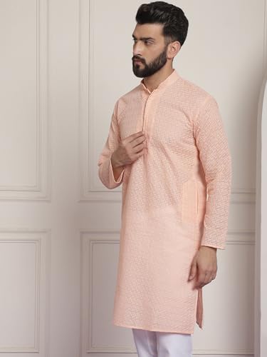 Image of SOJANYA Men's Silk Blend Regular Fit Casual (Since 1958 Woven Design Kurta with Churidar & Embroidered Nehru Jacket