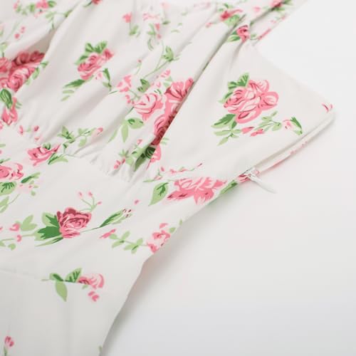 Image of Belle Poque Vintage Floral Dress for Women 2026 Summer A-line Sleeveless Flowy Midi Elegant Wedding Guest Cocktail Dress