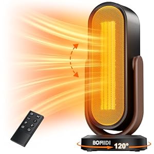 Space Heater, 1500W Electric Heaters for Indoor Use, PTC Ceramic Portable Heater with Remote and Thermostat, 55° Vertical & 120° Horizontal Oscillation, 2-8H Timer, Fast Safety Heater for Office Home