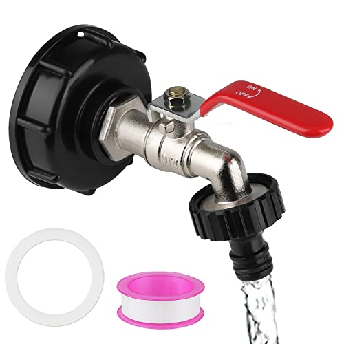 IBC Auslaufhahn Mit 3/4 Zoll – S60x6 Grobgewinde, Kugelhahn Aus Legierung Für Regenwasser- & Bewässerungstanks (1000L)
