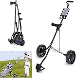 ZAANU Carro de Golf Carro de Empuje Carro de Golf Plegable de 2 Ruedas, Carro de Golf de Empuje Manual con Freno Marcador multifunción Buggy de Golf para Viajes al Aire Libre Deporte en