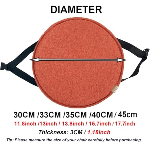 Cojines redondos de 30cm negros con lazos para taburetes pack de 2 4