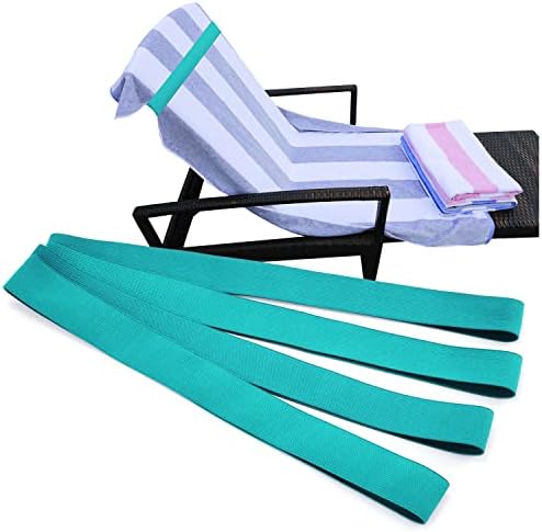 FORESTLANG Towel Bands (4 Pack), Beach & Pool & Cruise Chairs, Cruise Essentials & Beach Accessories, The Better Towel Holder Beach Towel Clips (Turquoise)