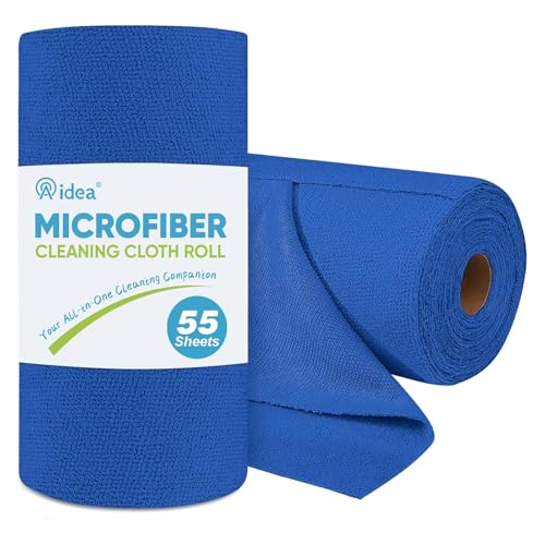 Image of AIDEA Microfiber Cleaning Cloth Roll-55 Sheets, Cleaning Rags 11x9 inch