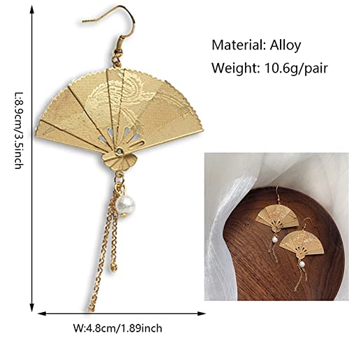 Asymmetric Fan Earrings, Sector Drop Earrings, Small Fan Dangle Earrings Cute Retro Ethnic Pretty Stud Earrings2