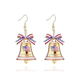 4th Of July Decorations Earrings for Women Usa 250th Anniversary Merchandise Earring America 250 Merchandise Jewelry Patriotic Independence Day Resurgence Celebration Accessories Outfit (Bell)