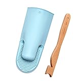 Kitchen Utensils & Gadgets Oven Rack Push Puller and Oven Mitts, Silicone Oven mitt with High Heat Resistant, Flexible Oven Gloves with Slip-Resistant Textured Grip, Easy to Clean, 2-Piece Set.