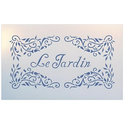 Victorian Garden Sign 2 Stencil -10" x 5.3" Le Jardin