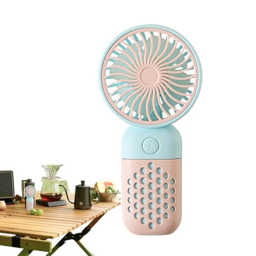 Ventilador portátil recargable, ventilador personal portátil, potente ventilador portátil, ventilador de mano lindo recargable por USB, para actividades al aire libre, viajes, campi