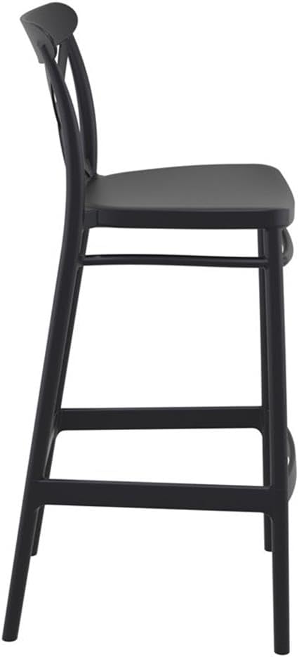 Home Square Cross Indoor Outdoor Bar Stool in Black - Set of 2