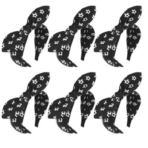 Jaciya Soccer Bow Headbands Black Hairbands Wide Knotted Headband for Women