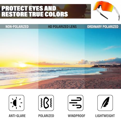 Lunettes de cyclisme coupe-vent et polarisées à haute protection UV